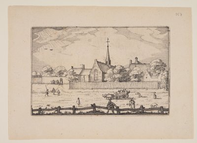 Het Lepelaarshuis te Haarlem, van Gezicht in de Omgeving van Haarlem (Plaisante Plaetsen) door Claes Jansz. Visscher