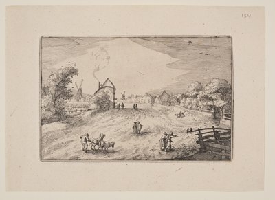 De weg naar Leiden, van vergezichten in de omgeving van Haarlem (Plaisante Plaetsen) door Claes Jansz. Visscher