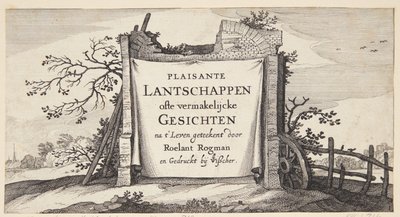 Titelblad voor "Landschappen met dorpen nabij Amsterdam" door Claes Jansz. Visscher