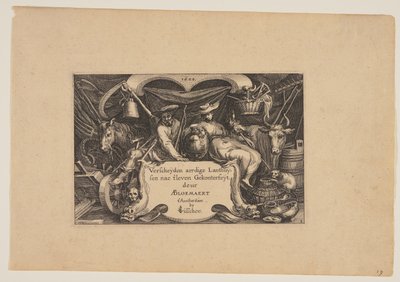 Title-page, from Landscapes (Verscheyden aerdige Lanthuysen...) door Claes Jansz. Visscher