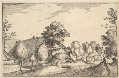 Dorpsweg, plaat 12 uit Regiunculae et Villae Aliquot Ducatus Brabantiae door Claes Jansz Visscher