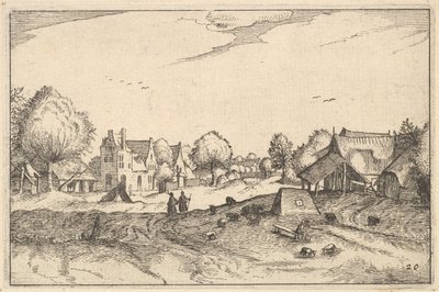 Dorpsweg, plaat 20 uit Regiunculae et Villae Aliquot Ducatus Brabantiae door Claes Jansz Visscher