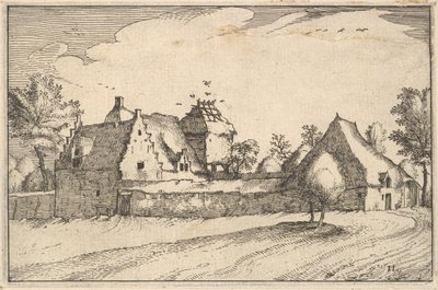 Ommuurde Boerderij, plaat 11 uit Regiunculae et Villae Aliquot Ducatus Brabantiae, ca. 1610 door Claes Jansz Visscher