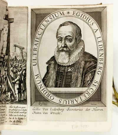 Een album met Nederlandse politieke prenten en pamfletten over Prins Maurits van Oranje en Johan van Oldenbarnevelt door Claes Jansz. Visscher II