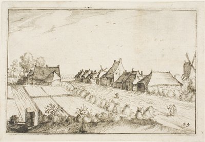 Velden en een weg, plaat 24 naar Afbeeldingen van boerderijen, landhuizen en rustieke dorpen (Praediorum villarum et rusticarum casularum icones) door Claes Jansz. Visscher II
