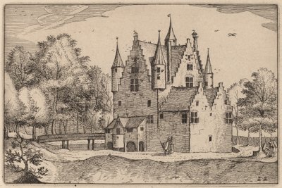 Een kasteel door Claes Jansz Visscher after Johannes van Doetechum, the Elder after Lucas