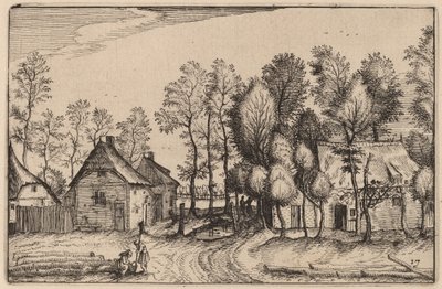 Landschap met Gehakte Bomen door Claes Jansz Visscher after Johannes van Doetechum, the Elder after Lucas