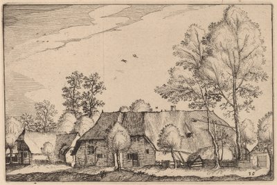 Grote Boerderij door Claes Jansz Visscher after Johannes van Doetechum, the Elder after Lucas