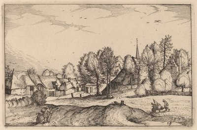 Weg naar een Dorp door Claes Jansz Visscher after Johannes van Doetechum, the Elder after Lucas