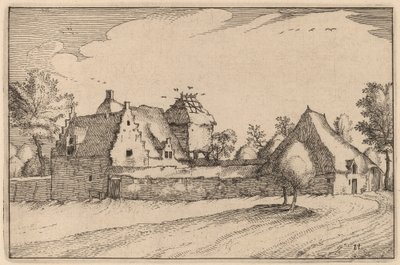 Ommuurde Boerderij door Claes Jansz Visscher after Johannes van Doetechum, the Elder after Lucas