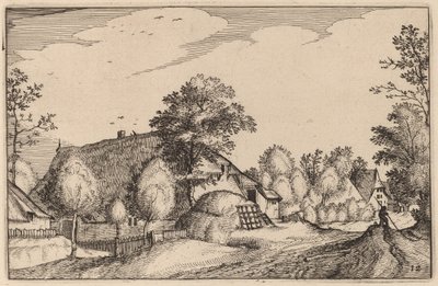 Dorpsweg door Claes Jansz Visscher after Lucas van Doetechum after Master of the Small Landscapes after Johannes