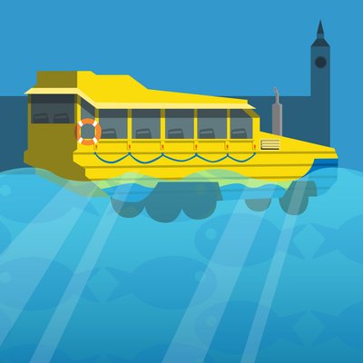 Amfibische Londen Duck Tour Bus door Claire Huntley