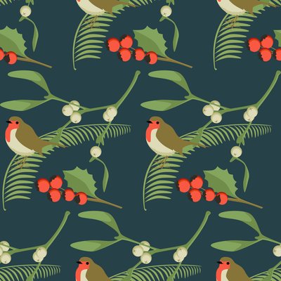 Kerstroodborstje door Claire Huntley