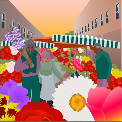 Bloemenmarkt op Columbia Road door Claire Huntley