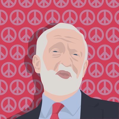 Portret van Jeremy Corbyn door Claire Huntley