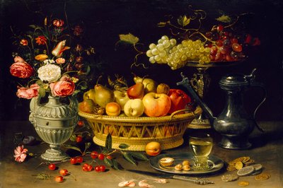 Stilleven van Fruit en Bloemen, 1608-1621 door Clara Peeters