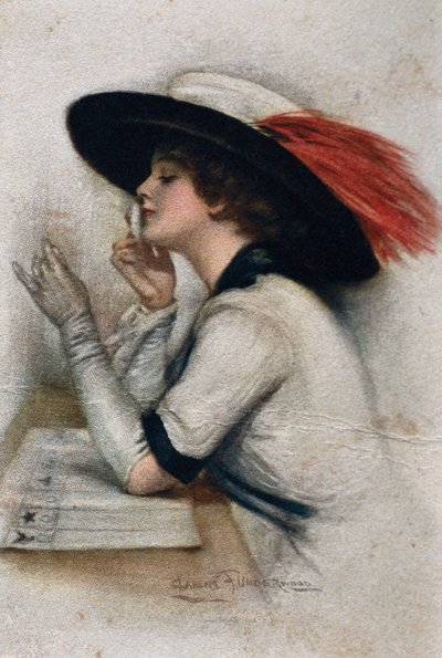Een elegante jonge vrouw die stemt in de verkiezingen van 1920 in de Verenigde Staten, 20e eeuw door Clarence F. Underwood