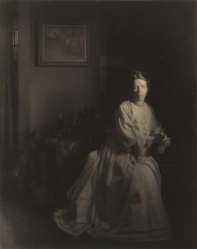 Mevrouw White - In de studio, 1907, gedrukt ca. 1920s door Clarence H White