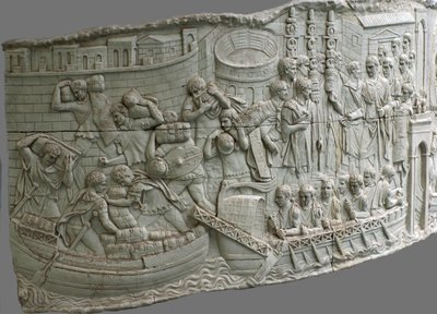 De Romeinse galeien. Reliëfdetail van Trajans Zuil, 1e-2e eeuw door Classical Antiquities