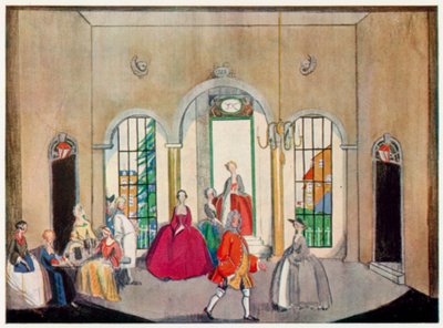 De bedelaarsopera, Scene, Een taverne bij Newgate door Claud Lovat Fraser