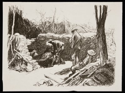 Geavanceerde verbandpost in Frankrijk, 1917 door Claude Allin Shepperson