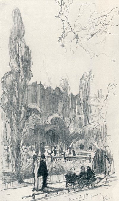 In Kensington Gardens - Fase één, c1920 door Claude Allin Shepperson