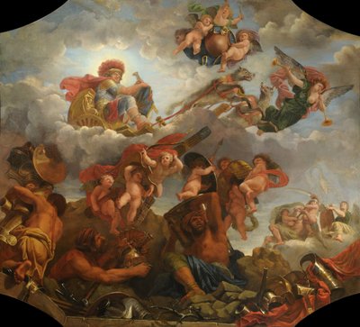 Mars op zijn wagen getrokken door wolven door Claude Audran the Younger