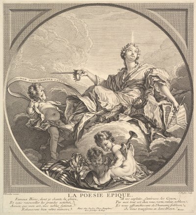 Epische poëzie, ca. 1741 door Claude Augustin Duflos