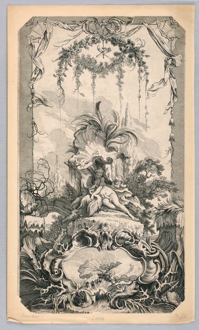 Leda en de Zwaan door Claude Augustin Duflos