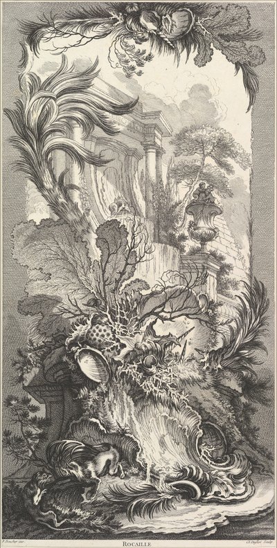 Rocaille Rots Tuin, ca. 1737 door Claude Augustin Duflos