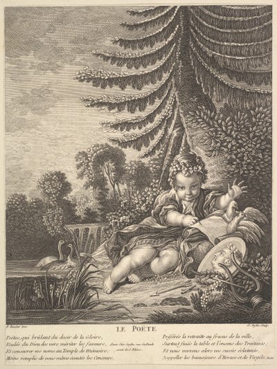 De dichter door Claude Augustin Duflos
