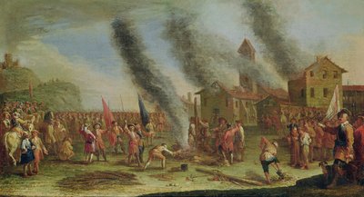 De ellende van de oorlog. De brandstapel door Claude Callot