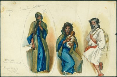 Bedoeïenen Houtskoolbranders, Berg Karmel, nabij Haifa, 1873 door Claude Conder