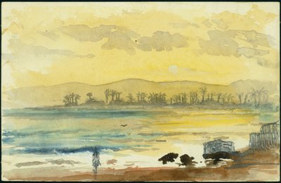 Zonsopgang nabij Haifa, 1872 door Claude Conder