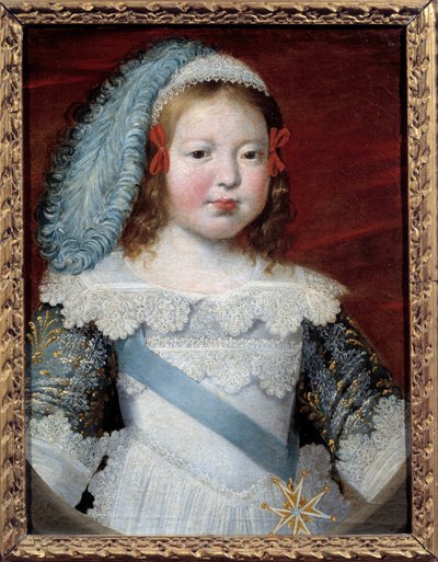 Portret van de dauphin, toekomstige Lodewijk XIV (1638-1715). Schilderij door Claude Deruet (1588-1662) Dim 0.50 x 0.39. 1641. Musee des Beaux Arts d