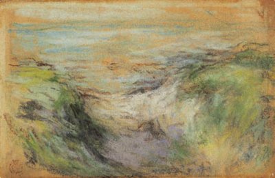 Een weg tussen duinen naar de zee door Claude Emile Schuffenecker