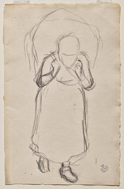 Studie voor Zeewierverzamelaars, Yport door Claude Emile Schuffenecker