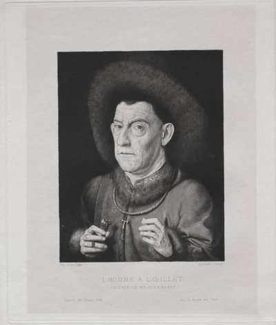 Man met een anjer door Claude Ferdinand Gaillard