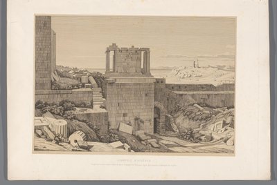 Gezicht op de Akropolis van Athene door Claude Félix Théodore Caruelle d
