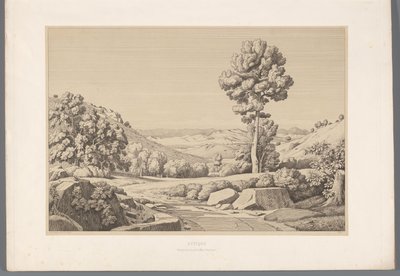 Landschap met weg door Claude Félix Théodore Caruelle d