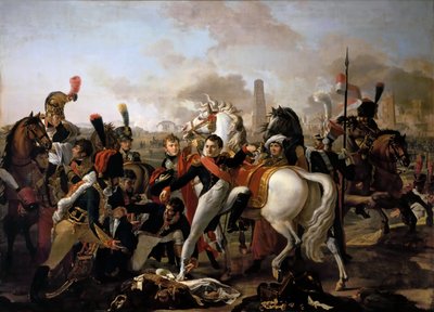 Napoleon gewond voor Ratisbon, 23 april 1809 door Claude Gautherot