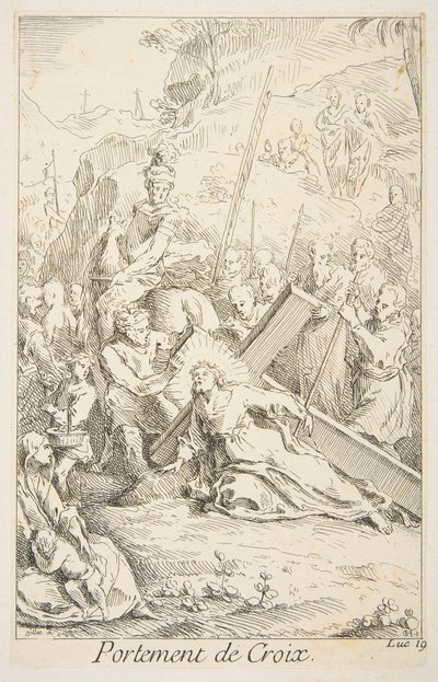 Het dragen van het kruis door Claude Gillot, Jacques Gabriel Huquier