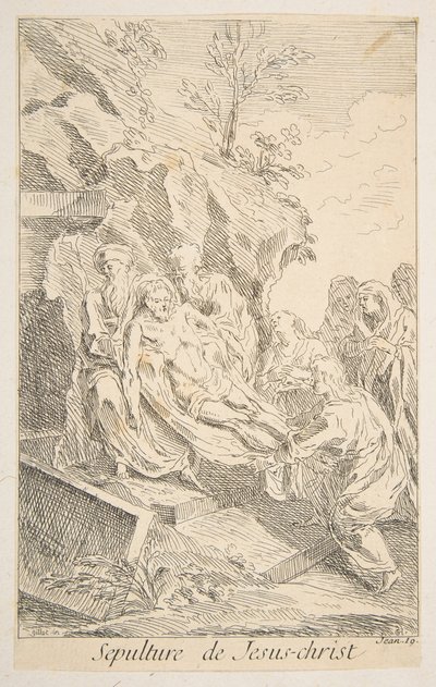 Graflegging van Christus, n.d. door Claude Gillot, Jacques Gabriel Huquier