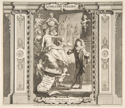 Frontispice voor Théâtre Italien door Claude Gillot, Jacques Gabriel Huquier