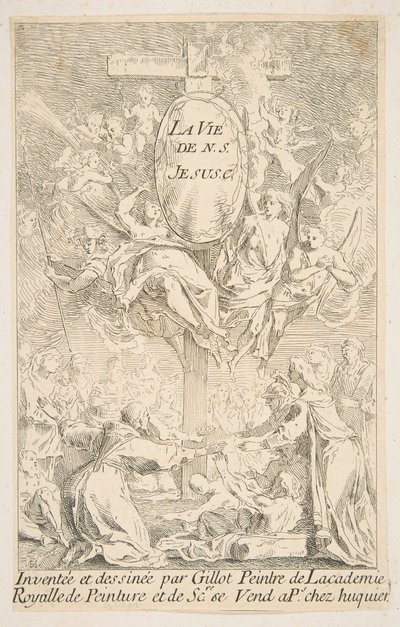 Frontispice van de serie Het leven van Christus door Claude Gillot, Jacques Gabriel Huquier