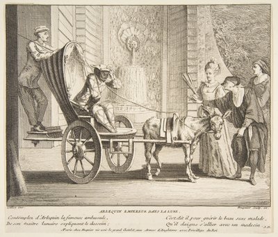 Harlekijn, Keizer op de maan door Claude Gillot, Jacques Gabriel Huquier