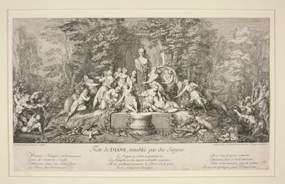 Feste de DIANE, verstoord door saters door Claude Gillot