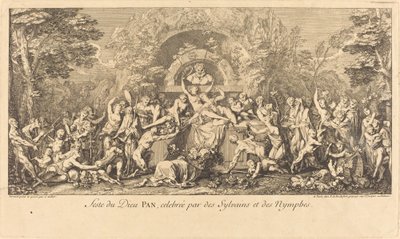 Feest van de God Pan Gevierd door Sylvans en Nimfen door Claude Gillot