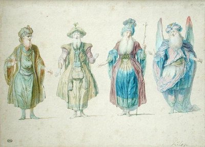 Theaterpersonages door Claude Gillot