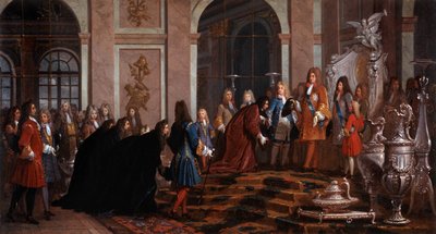 Herstel aan Koning Lodewijk XIV door de Doge van Genua 17e eeuw door Claude Guy Halle